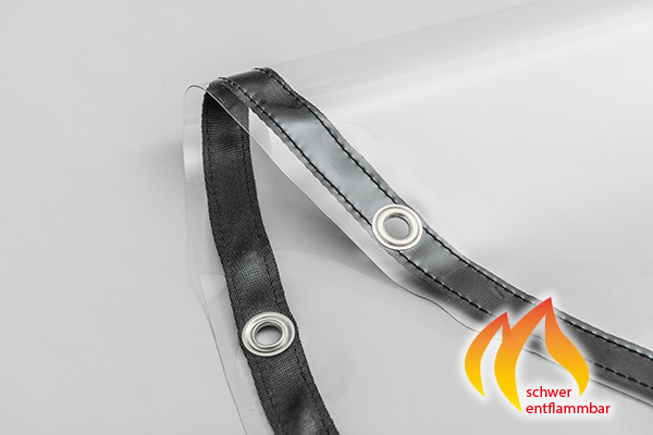 pvc-abdeckplane-durchsichtig-rund-schwer-entflammbar 12 bzw. 16 mm Ösen je nach Ø