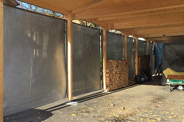 Carport Plane nach Maß mit Ösen als Seitenwand
