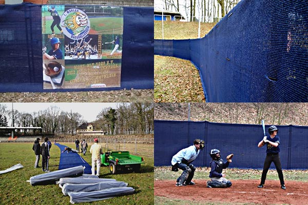 Zaunblende als Spielfeldbegrenzung