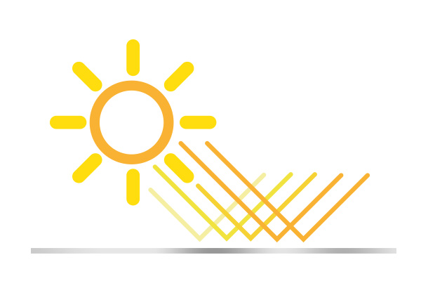 schattiernetz_reflektion Sonnenstrahlen werden reflektiert.