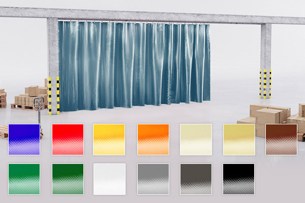 Industrievorhang farbig nach Maß Komplett-Set
