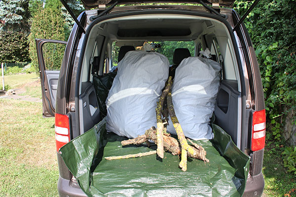 Optimaler Abtransport im PKW oder auf dem Anhänger