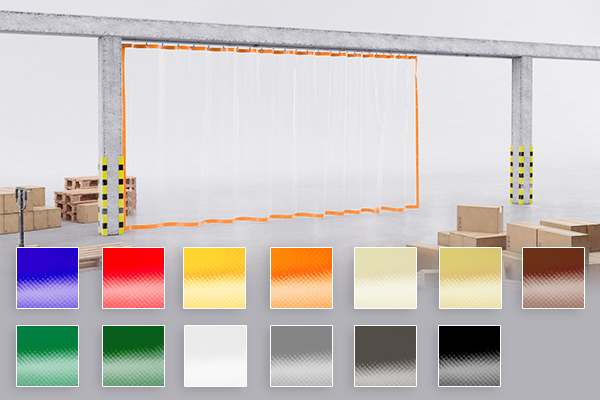 Industrievorhang transparent nach Maß Komplett-Set