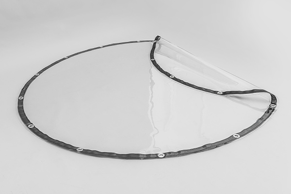 pvc-plane-rund-transparent PVC-Abdeckplane nach Maß - transparent - mit stabilem Gurtband als Saum