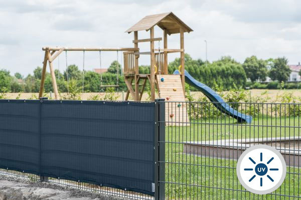 Sichtschutznetz nach Maß - 85% Sichtschutz - Grammatur 230 g/m² - Stabmattenzaun am Garten