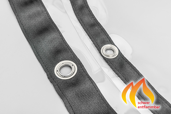 pvc-abdeckplane-rund-transparent-schwer-entflammbar Gurtband 25 bzw. 50 mm je nach Ø