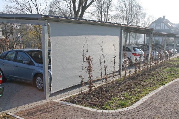 Carport Seitenwand auch gegen Schlagregen