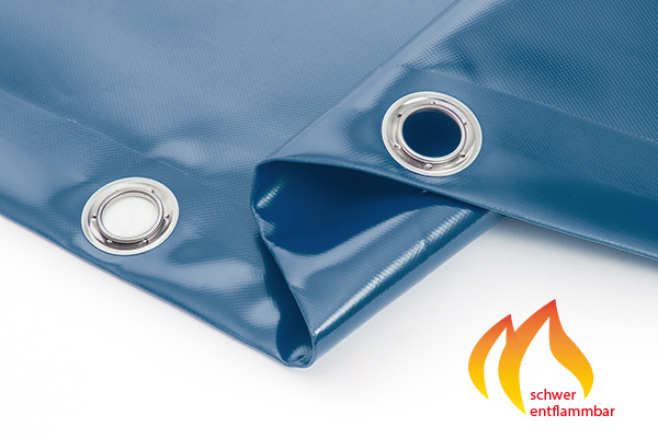 pvc-lkw-abdeckplane-blau-schwer-entflammbar enzianblau RAL 5010