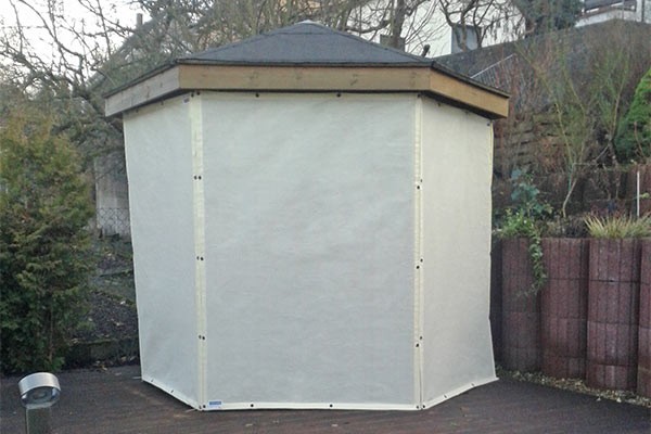 windschutz-pergola Windschutz für Pergola - seitlicher Schutz - Seitenwände aus Windschutznetz