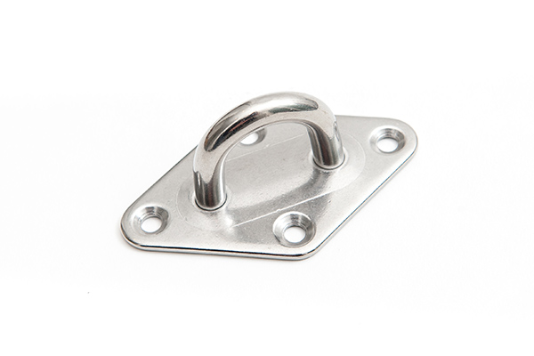 befestigungsplatte_klein_zubehoer_windschutznetz_sichtschutznetz Befestigungsplatte aus Edelstahl mit vier Bohrungen