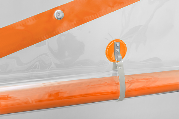 bei Kante oben Schräg Aufrollgarnitur mit Punktverstärkung