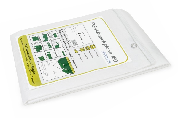 PE-Abdeckplanen 180 g/m² für den Wetterschutz von Gegenständen. PE-Abdeckplane 180 g/m² weiß mit Ösen