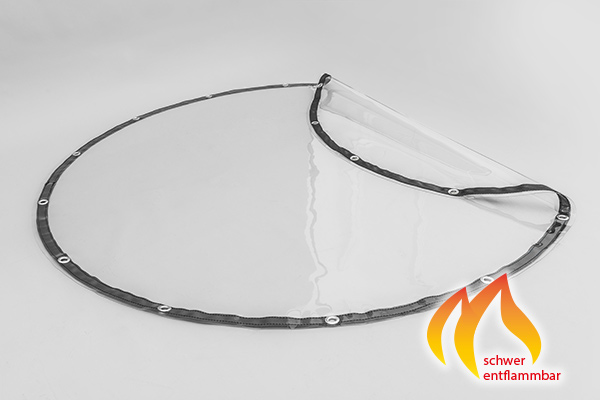 plane-rund-kategorie-schwer-entflammbar PVC-LKW-Abdeckplane transparent