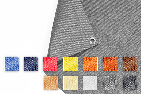 Windschutznetz nach Maß mit Ösen mit ca. 95% Windschutz. In vielen Farben lieferbar. Windschutznetz nach Maß mit Ösen mit Abbildung der lieferbaren Farben - 320 g/m².