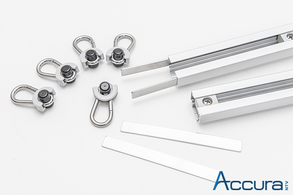 Vorhangschiene, Laufrollen, Verbinder, Endstopper