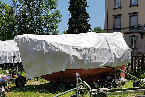 Stabile Abdeckplane UV-beständig wasserdicht Plane mit Ösen weiß